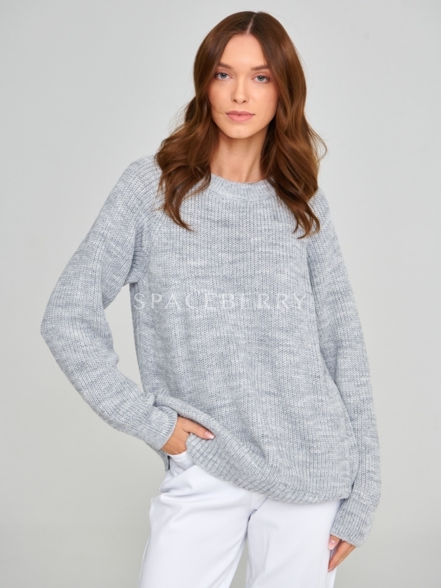 Женский вязаный свитер оверсайз, джемпер